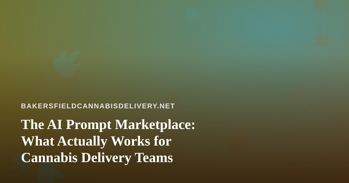 The AI Prompt Marketplace: What Actually Works for Cannabis Delivery Teams