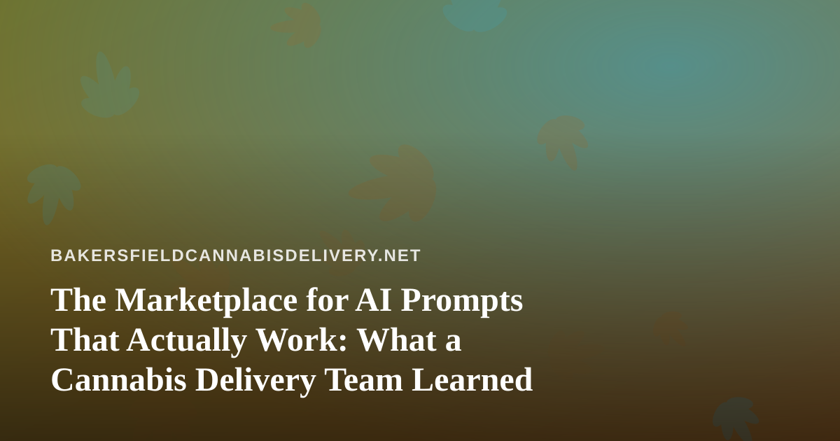 The Marketplace for AI Prompts That Actually Work: What a Cannabis Delivery Team Learned